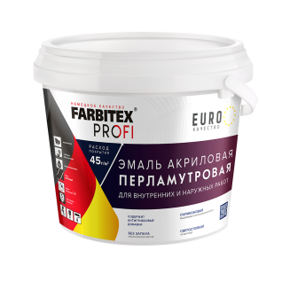 Эмаль акриловая перламутровая износостойкая универсальная FARBITEX PROFI 