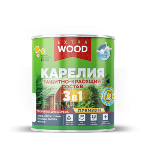 КАРЕЛИЯ. Защитно-красящий состав 3 в 1  WOOD EXTRA 
